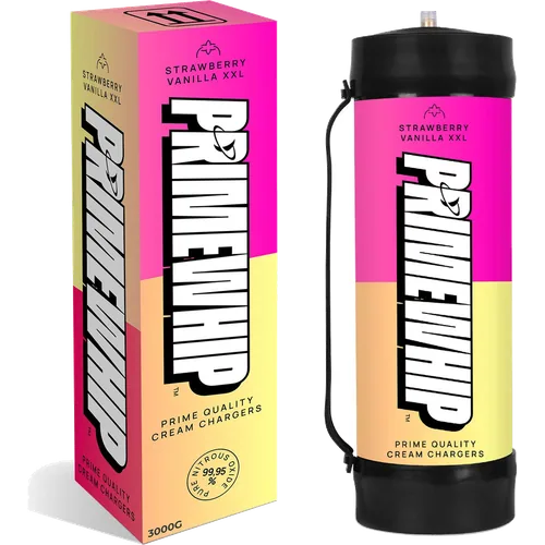 PrimeWhip Food-Grade Cream Charger XXL 3000G Strawberry Vanilla