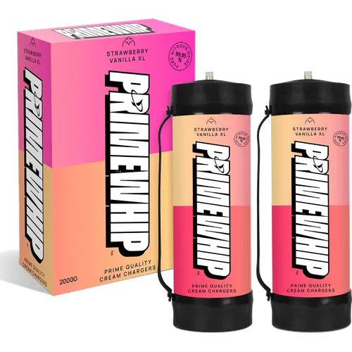 PrimeWhip Food-Grade Cream Charger – XL 2000G Strawberry Vanilla