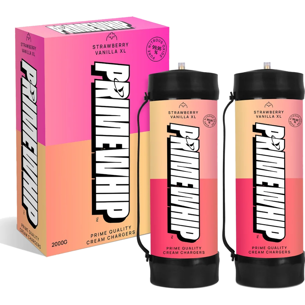 PrimeWhip Food-Grade Cream Charger – XL 2000G Strawberry Vanilla