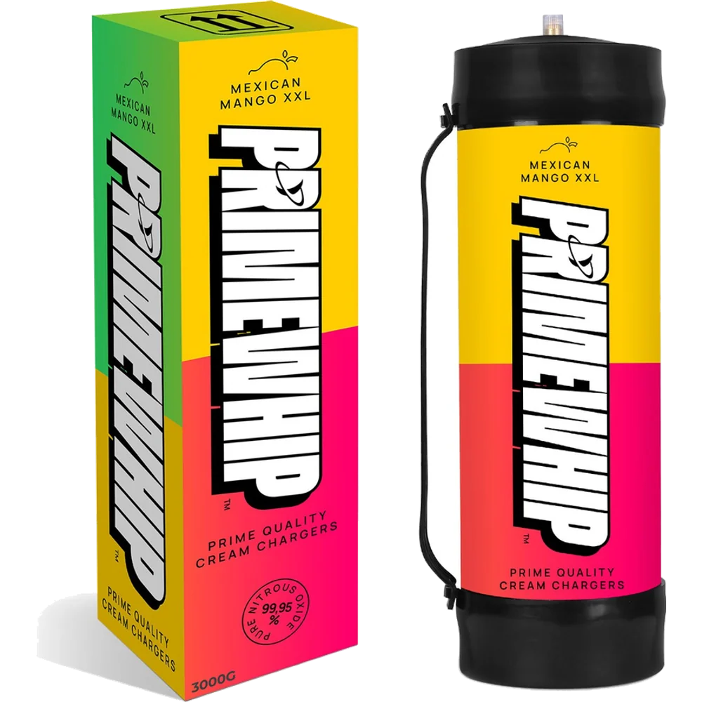 PrimeWhip Food-Grade Cream Charger – XXL 3000G Mexican Mango