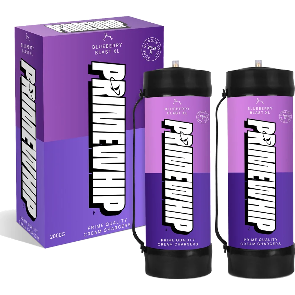 PrimeWhip Food-Grade Cream Charger – XL 2000G Blueberry Blast