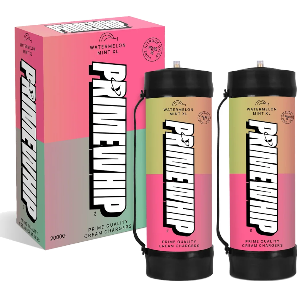 PrimeWhip Food-Grade Cream Charger – XL 2000G Watermelon Mint