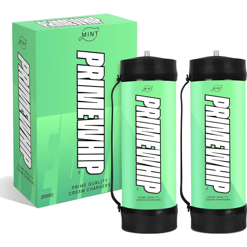 PrimeWhip Food-Grade Cream Charger – XL 2000G Mint