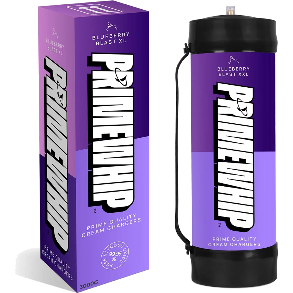 PrimeWhip Food-Grade Cream Charger – XXL 3000G Blueberry Blast